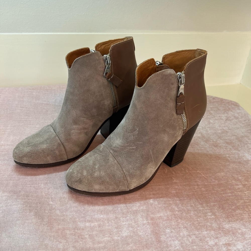 Rag & Bone Suede Booties In Stone And Tan, Eu Siz… - image 1